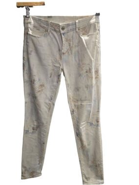 Women's Chico's Platinum Jegging Size 0=4 White Floral Print